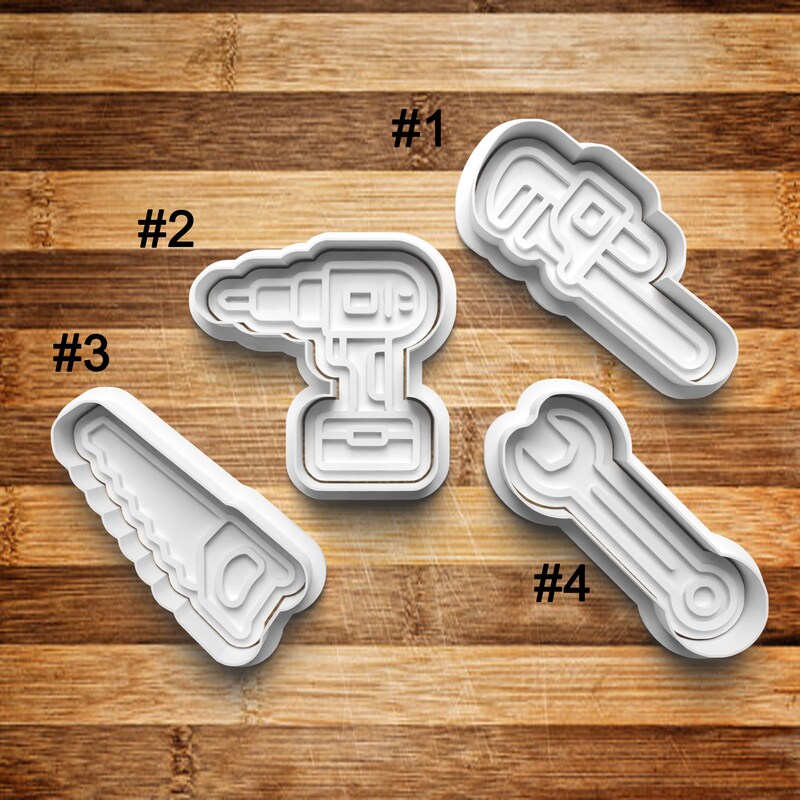 Tool Cookie Cutter | Cookie Stamp | Cookie Embosser | Cookie Fondant | Clay Stamp | Clay Earring Cutter | 3D Printed | Wrench | Drill | Saw